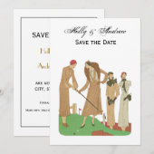  1920s Dames Spelen Golf Franse Mode Kaart (Voorkant / Achterkant)