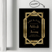 1920s Deco Zwart Goud Save the Date