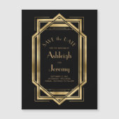  1920s Deco Zwart Goud Save the Date (Voorkant)