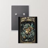 1920s Detective Donkey Noir Comic Button (Voorkant / Achterkant)