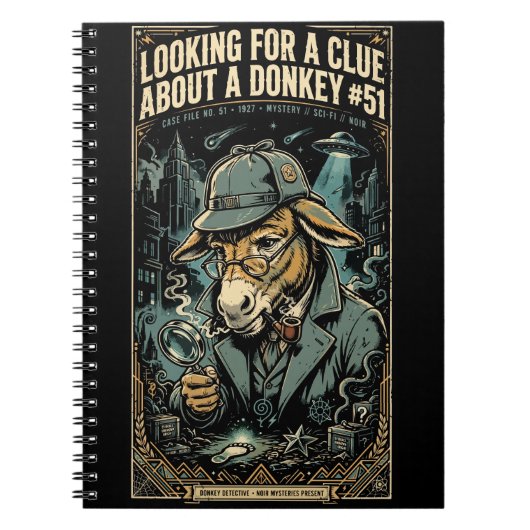 1920s Detective Donkey Noir Comic Notitieboek (Voorkant)