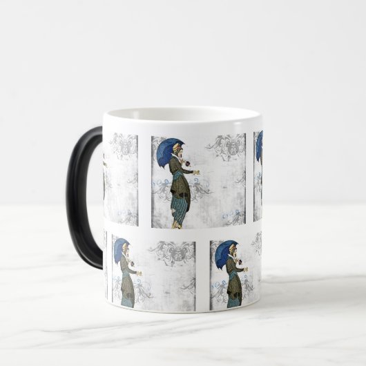 1920's Elegante Dame met Paraplu -  Magische Mok (Voorkant links)