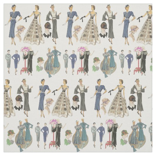 1920s en 30s mode illustraties stof (Swatch)