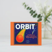 1920s Etiket rond Sinaasappels Briefkaart (Staand voorkant)