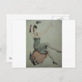1920s Flapper Champagne Girl Briefkaart (Voorkant / Achterkant)