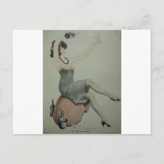 1920s Flapper Champagne Girl Briefkaart