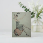 1920s Flapper Champagne Girl Briefkaart (Staand voorkant)