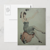 1920s Flapper Champagne Girl Briefkaart (Voorkant / Achterkant)