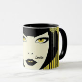 1920s Flapper. Gepersonaliseerd Mok (Voorkant rechts)