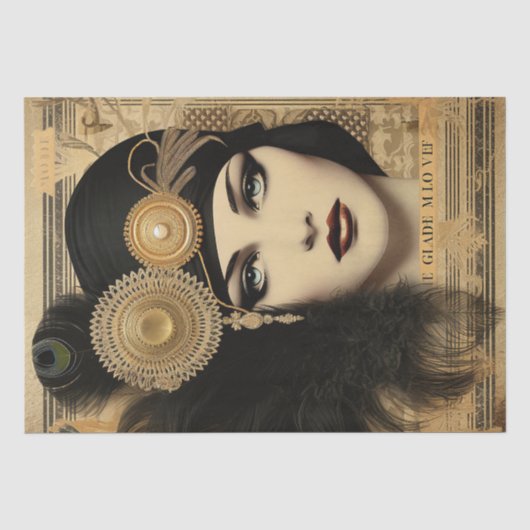 1920's Flapper Girl Art Deco Tissuepapier (Voorkant)