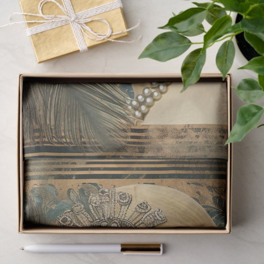 1920's Flapper Girl Art Deco Tissuepapier (Geschenk)