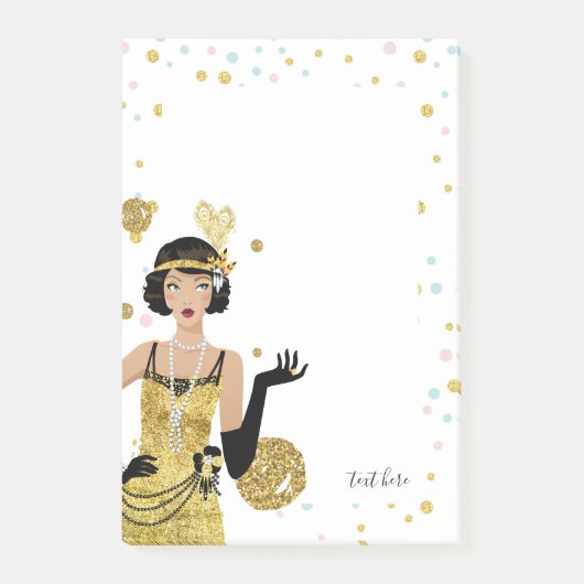 1920s flapper girl gatsby thema post-it® notes (Voorkant)