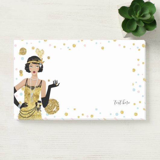 1920s flapper girl gatsby thema post-it® notes (Kantoor)