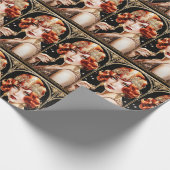 1920's Flapper Girl Great Gatsby Black Gold Red Cadeaupapier (Hoek)