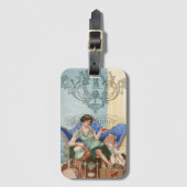 1920s Flapper Girl in Paris Art Bagagelabel (Voorkant (verticaal))