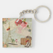 1920s Flapper Girl in Paris Art Sleutelhanger (Achterkant)