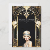 1920's Flapper Girl Roaring Twenties Art Deco Chic Kaart (Achterkant)