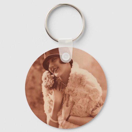 1920s Flapper Girl Sleutelhanger (Voorkant)