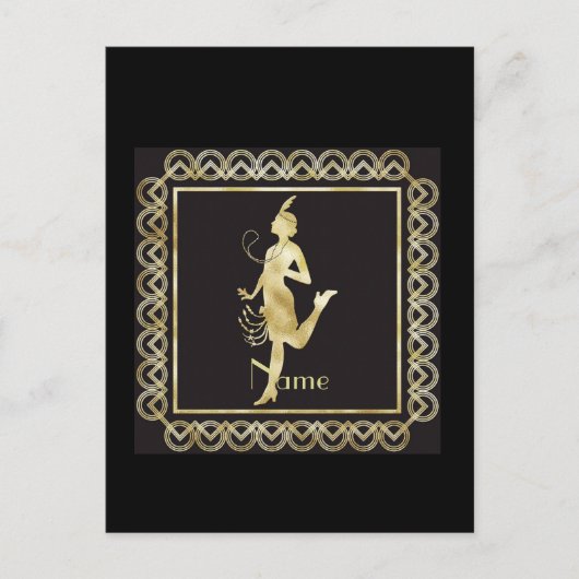 1920's Flapper Girl Thunder_Cove Briefkaart (Voorkant)