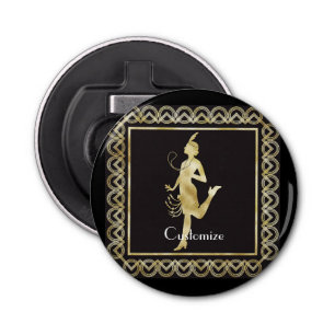 1920's Flapper Girl Thunder_Cove Button Flesopener