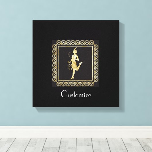 1920's Flapper Girl Thunder_Cove Canvas Afdruk (Insitu (Houten vloer))