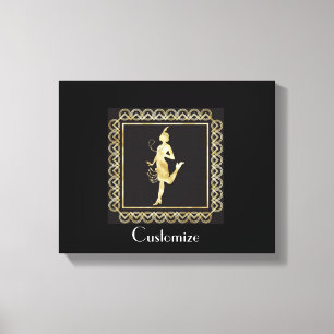 1920's Flapper Girl Thunder_Cove Canvas Afdruk