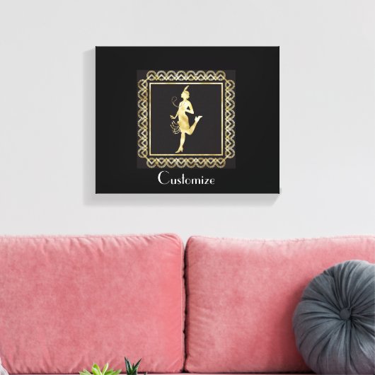 1920's Flapper Girl Thunder_Cove Canvas Afdruk (Insitu (Woonkamer))
