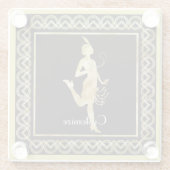 1920's Flapper Girl Thunder_Cove Glazen Onderzetter (Achterkant)