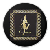 1920's Flapper Girl Thunder_Cove Keramische Knop (Voorkant)