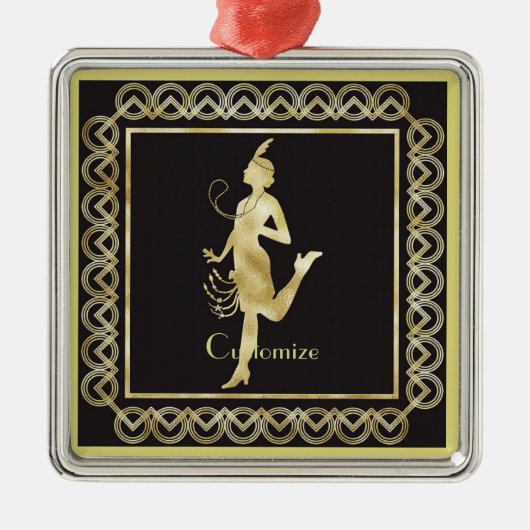 1920's Flapper Girl Thunder_Cove Metalen Ornament (Voorkant)