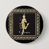 1920's Flapper Girl Thunder_Cove Ronde Button 7,6 Cm (Voorkant)