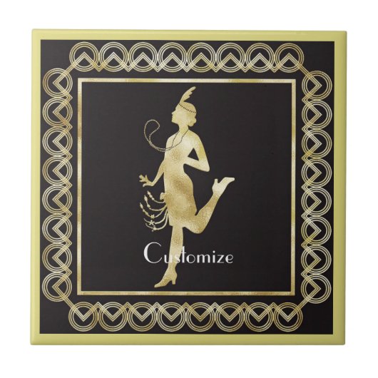 1920's Flapper Girl Thunder_Cove Tegeltje (Voorkant)