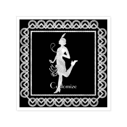 1920's Flapper Girl Thunder_Cove Zelfinktende Stempel (Design)