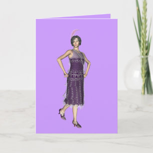 1920s Flapper Greeting Kaart
