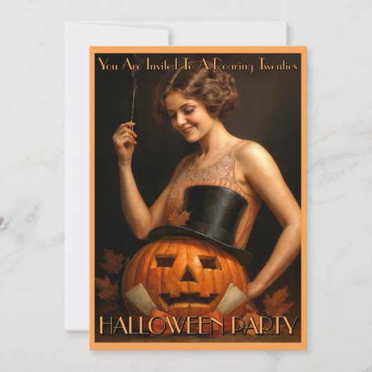1920's Flapper Halloween Party Invitation  Kaart (Voorkant)