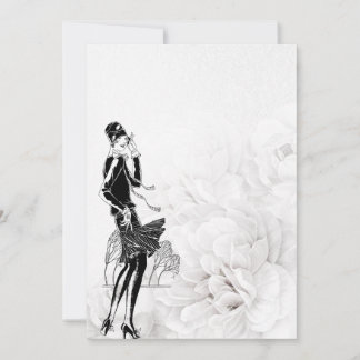 1920s Flapper Jurk Zwart-wit Bedankkaart