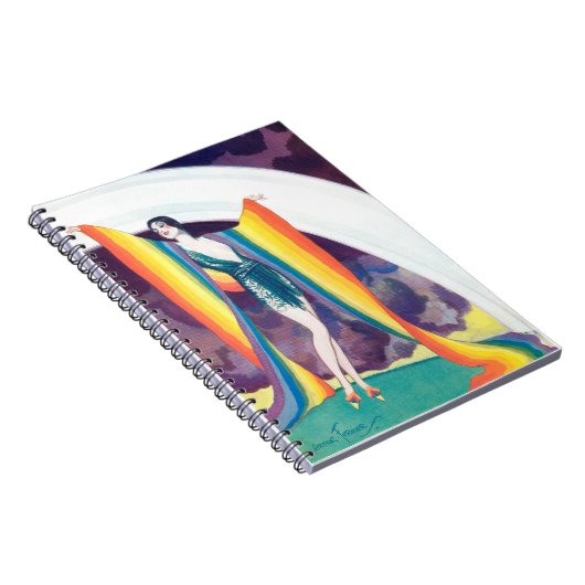 1920s Flapper met regenboog spiraal foto Notitiebo Notitieboek (Rechterzijde)