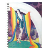 1920s Flapper met regenboog spiraal foto Notitiebo Notitieboek (Voorkant)