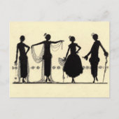 1920's Flapper Mode Silhouette Briefkaart (Voorkant)