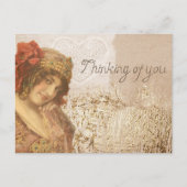  1920s Flapper Thinking of You Briefkaart (Voorkant)