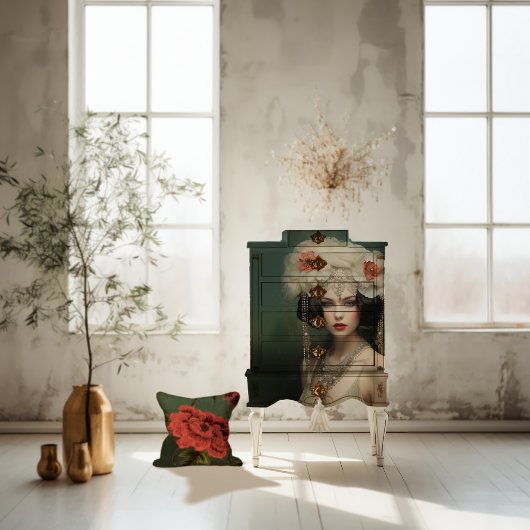 1920's Flapper, Versierde dame, Portretkunst Tissuepapier