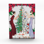 1920s Flapper Vrouwen Decoreren Xmas Tree Fotoblokken (Voorkant)