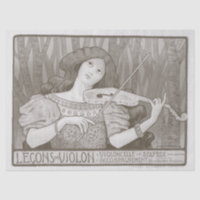 1920s Frans Poster Vioolvoorstelling Decoupage