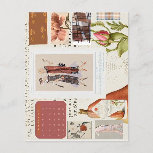 1920s Franse Mode Bord Kalender Flyer (Voorkant)