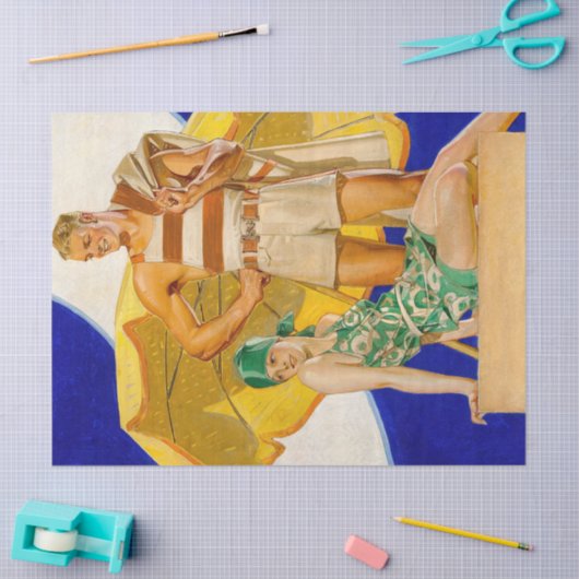  1920's FX Leyendecker Art Deco Decoupage Tissuepapier (Craft)