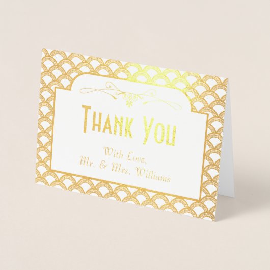  1920's Gatsby Photo Wedding Bedankt Folie Kaarten (Voorkant)