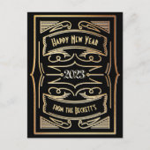1920'S Gatsby Typografie Nieuwjaar Feestdagenkaart (Voorkant)