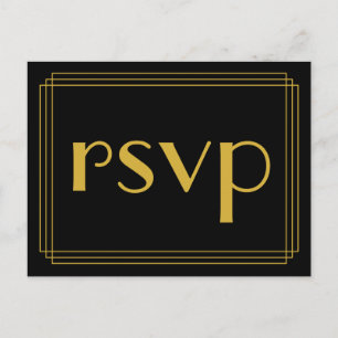 1920s Geïnspireerd Style "rsvp" Briefkaart