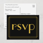 1920s Geïnspireerd Style "rsvp" Briefkaart (Voorkant / Achterkant)