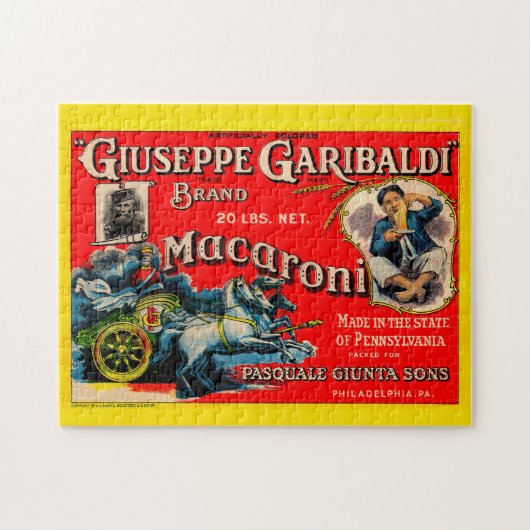 1920s Giuseppe Garibaldi macaroni Legpuzzel (Horizontaal)